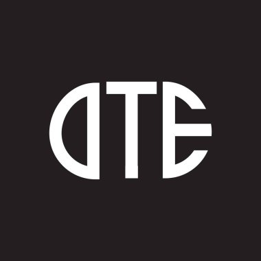 Siyah arkaplanda OTE harf logosu tasarımı. OTE yaratıcı harflerin baş harfleri logo kavramı. OTE harf tasarımı.