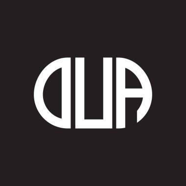 Siyah arka planda OUA harf logosu tasarımı. Yaratıcı harflerin baş harfleri logo konsepti. OUA harf tasarımı.