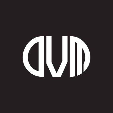 Siyah arka planda OVM harf logosu tasarımı. OVM yaratıcı harflerin baş harfleri logo kavramı. OVM harf tasarımı.