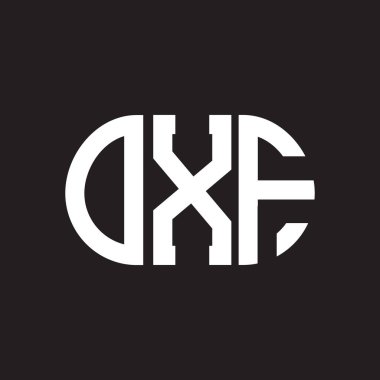 Siyah arka planda OXF harf logosu tasarımı. OXF yaratıcı harflerin baş harfleri logo kavramı. OXF harf tasarımı.