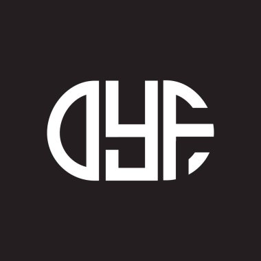 Siyah arka planda OYF harf logosu tasarımı. OYF yaratıcı harflerin baş harfleri logo kavramı. OYF harf tasarımı.