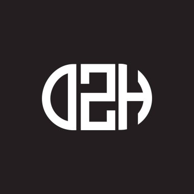Siyah arka planda OZH harf logosu tasarımı. OZH yaratıcı harflerin baş harfleri logo kavramı. OZH harf tasarımı.