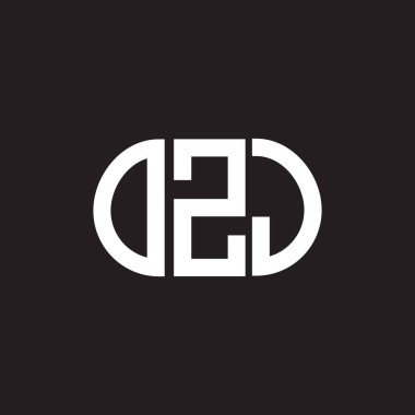 Siyah arka planda OZJ harf logosu tasarımı. OZJ yaratıcı harflerin baş harfleri logo kavramı. OZJ harf tasarımı.