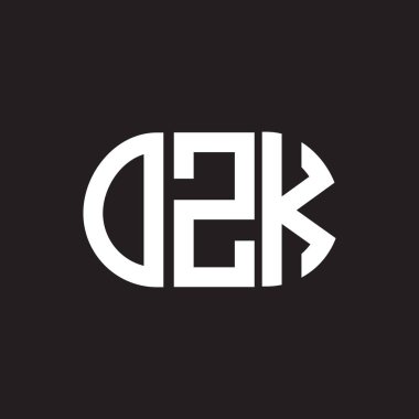 Siyah arka planda OZK harf logosu tasarımı. OZK yaratıcı harflerin baş harfleri logo kavramı. OZK harf tasarımı.