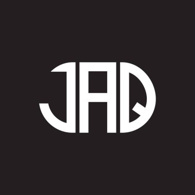 Siyah arka planda JAQ harf logosu tasarımı. JAQ yaratıcı harflerin baş harfleri logo kavramı. JAQ harf tasarımı.