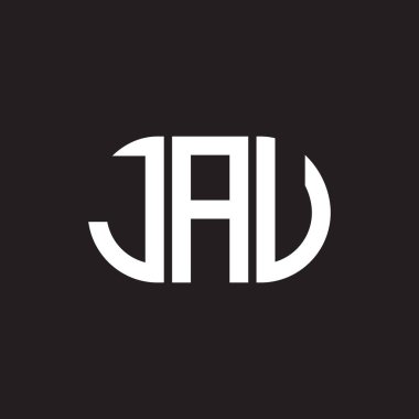 Siyah arka planda JAV harf logosu tasarımı. JAV yaratıcı harflerin baş harfleri logo kavramı. JAV harf tasarımı.