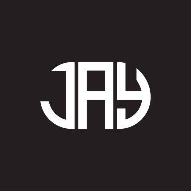 Siyah arka planda JAY harf logosu tasarımı. JAY yaratıcı harf logosu konsepti. JAY harf tasarımı.