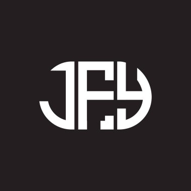 Siyah arka planda JFY harf logosu tasarımı. JFY yaratıcı harflerin baş harfleri logo kavramı. JFY harf tasarımı.