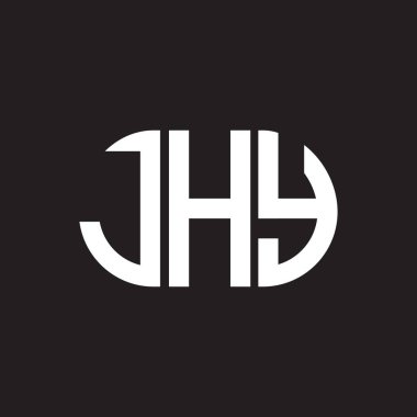 Siyah arka planda JHY harf logosu tasarımı. JHY yaratıcı harflerin baş harfleri logo kavramı. JHY harf tasarımı.