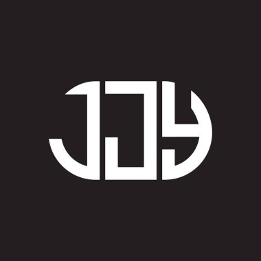 Siyah arka planda JJY harf logosu tasarımı. JJY yaratıcı harflerin baş harfleri logo kavramı. JJY harf tasarımı.