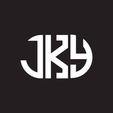 Siyah arkaplanda JKY harf logosu tasarımı. JKY yaratıcı harflerin baş harfleri logo kavramı. JKY harf tasarımı.