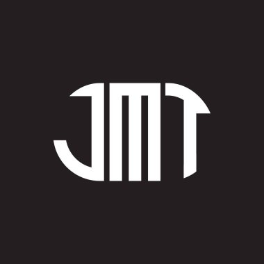Siyah arka planda JMT harf logosu tasarımı. JMT yaratıcı harflerin baş harfleri logo kavramı. JMT harf tasarımı.