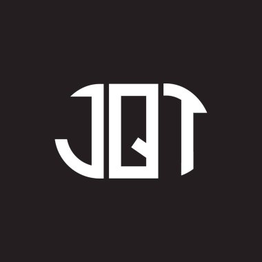 Siyah arkaplanda JQT harf logosu tasarımı. JQT yaratıcı harflerin baş harfleri logo kavramı. JQT harf tasarımı.