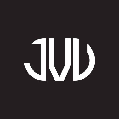 Siyah arka planda JVU harf logosu tasarımı. JVU yaratıcı harf logosu konsepti. JVU harf tasarımı.