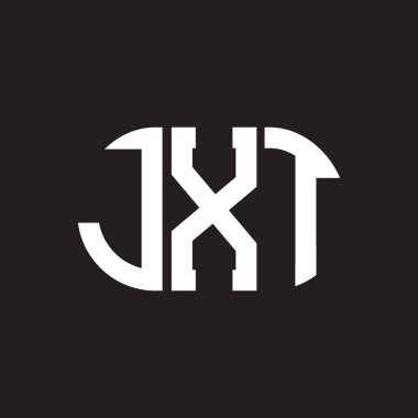 Siyah arkaplanda JXT harf logosu tasarımı. JXT yaratıcı harflerin baş harfleri logo kavramı. JXT harf tasarımı.