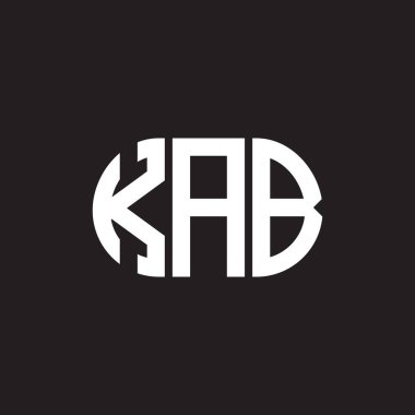 Siyah arka planda KAB harfi logo tasarımı. KAB yaratıcı harflerin baş harfleri logo kavramı. KAB harf tasarımı.