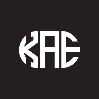 Siyah arka planda KAE harf logosu tasarımı. KAE yaratıcı harflerin baş harfleri logo kavramı. KAE harf tasarımı.