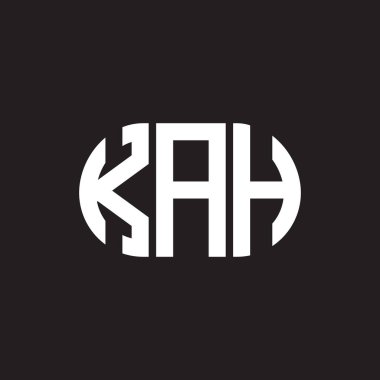 Siyah arkaplanda KAH harf logosu tasarımı. KAH yaratıcı harflerin baş harfleri logo kavramı. KAH harf tasarımı.