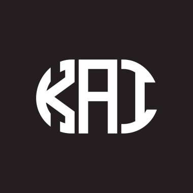 Siyah arka planda KAI harfi logo tasarımı. KAI yaratıcı harflerin baş harfleri logo kavramı. KAI harf tasarımı.