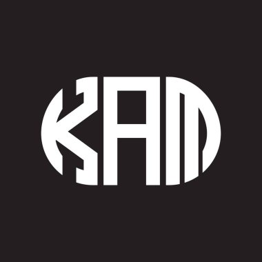 Siyah arkaplanda KAM harf logosu tasarımı. KAM yaratıcı harflerin baş harfleri logo kavramı. KAM harf tasarımı.