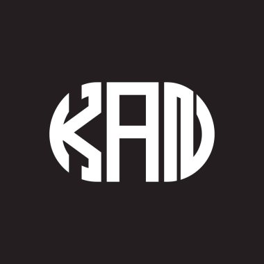 Siyah arkaplanda KAN harf logosu tasarımı. KAN yaratıcı harflerin baş harfleri logo kavramı. KAN harf tasarımı.