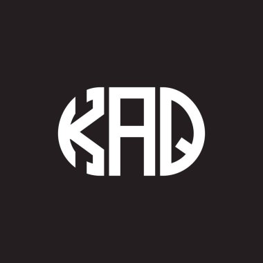 Siyah arka planda KAQ harfi logo tasarımı. KAQ yaratıcı harflerin baş harfleri logo kavramı. KAQ harf tasarımı.