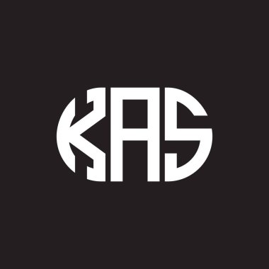 Siyah arka planda KAS harfi logo tasarımı. KAS yaratıcı harflerin baş harfleri logo konsepti. KAS harf tasarımı.
