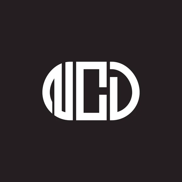 Siyah Arkaplanda Ncd Harfli Logo Tasarımı Ncd Yaratıcı Harflerin Baş — Stok Vektör
