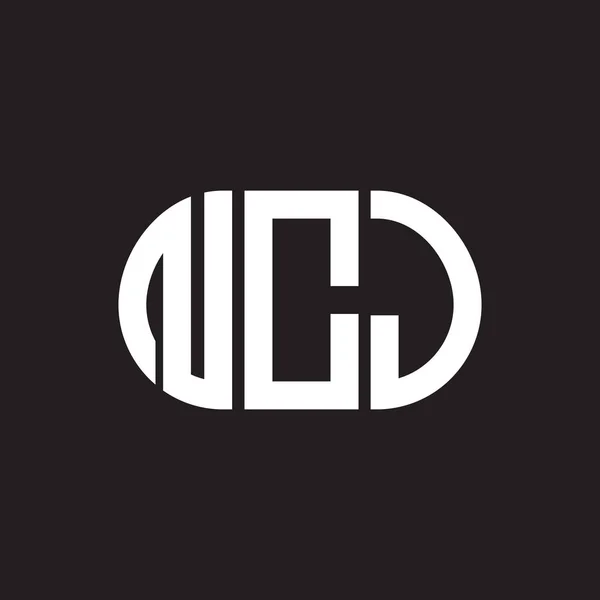Ncj Logo Ontwerp Zwarte Achtergrond Ncj Creatieve Initialen Letter Logo — Stockvector