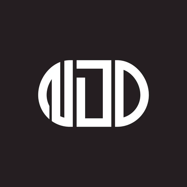 Ndo Brev Logotyp Design Svart Bakgrund Ndo Kreativa Initialer Brev — Stock vektor