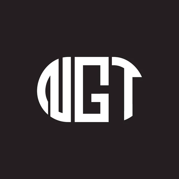 Diseño Del Logotipo Letra Ngt Sobre Fondo Negro Ngt Iniciales — Vector de stock