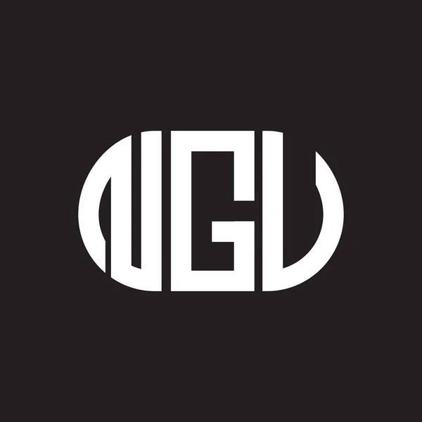 Diseño Del Logo Letra Ngv Sobre Fondo Negro Concepto Logotipo — Archivo Imágenes Vectoriales