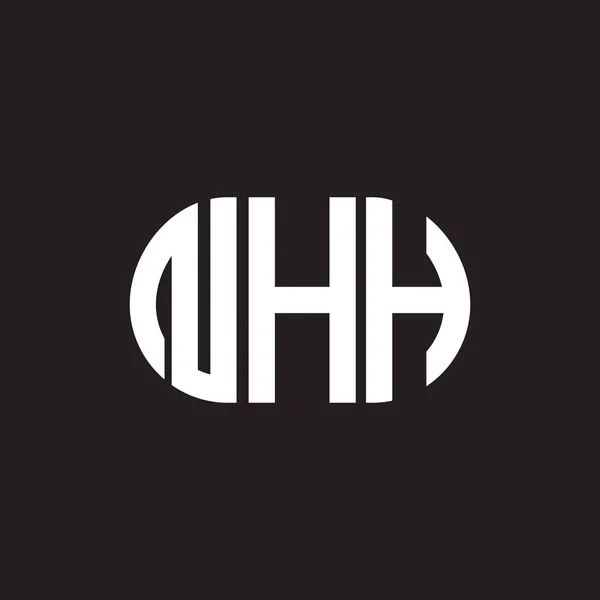 Siyah Arka Planda Nhh Harf Logosu Tasarımı Nhh Yaratıcı Harf — Stok Vektör
