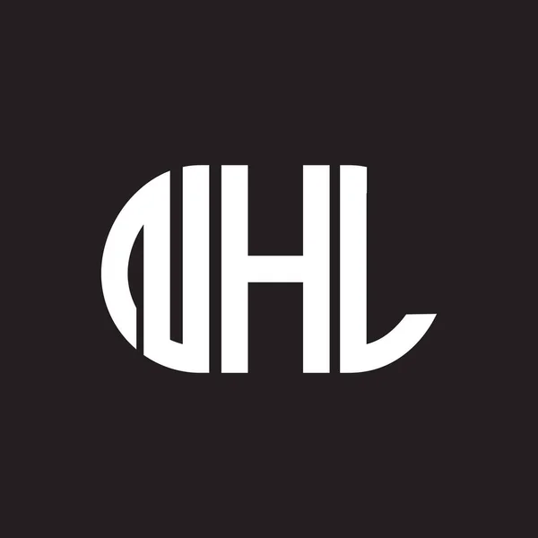 Nhl文字のロゴデザイン黒を背景に Nhlの創造的なイニシャルの手紙のロゴコンセプト Nhlの文字デザイン — ストックベクタ