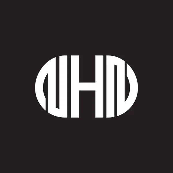 Nhn Letter Logo Ontwerp Zwarte Achtergrond Nhn Creatieve Initialen Letter — Stockvector