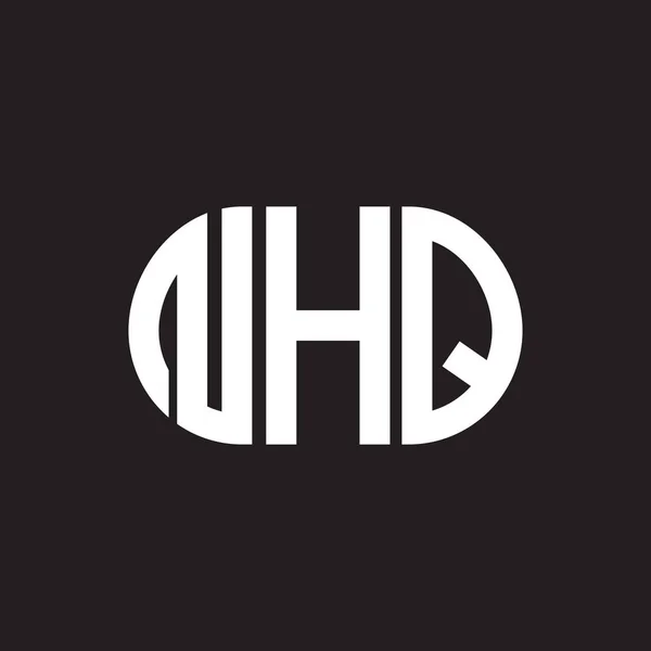 Nhq Design Logotipo Carta Fundo Preto Nhq Iniciais Criativas Conceito — Vetor de Stock