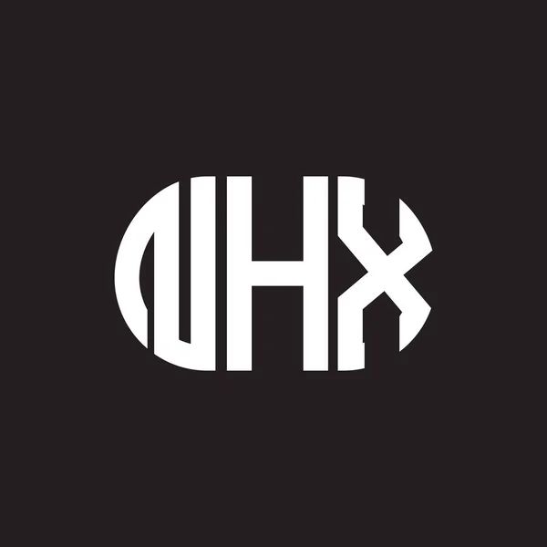 Diseño Del Logotipo Letra Nhx Sobre Fondo Negro Nhx Iniciales — Vector de stock