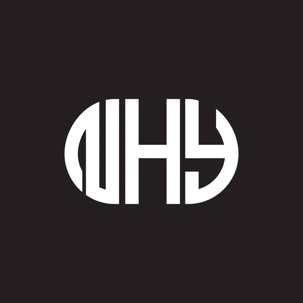 Siyah Arka Planda Nhy Harf Logosu Tasarımı Nhy Yaratıcı Harflerin — Stok Vektör