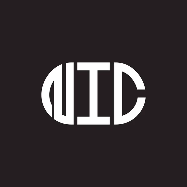 Nic Letter Logo Ontwerp Zwarte Achtergrond Nic Creatieve Initialen Letter — Stockvector