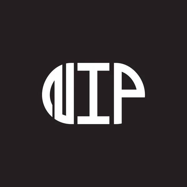 Σχεδιασμός Λογότυπου Γραμμάτων Nip Μαύρο Φόντο Nip Δημιουργικά Αρχικά Γράμμα — Διανυσματικό Αρχείο