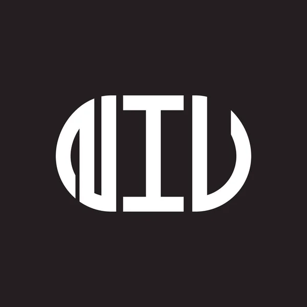 Σχεδιασμός Λογότυπου Γράμματα Niv Μαύρο Φόντο Niv Δημιουργικό Πρωτότυπο Γράμμα — Διανυσματικό Αρχείο