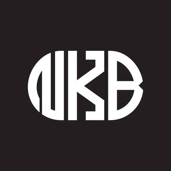 Projekt Logo Litery Nkb Czarnym Tle Nkb Twórcze Inicjały Koncepcja — Wektor stockowy