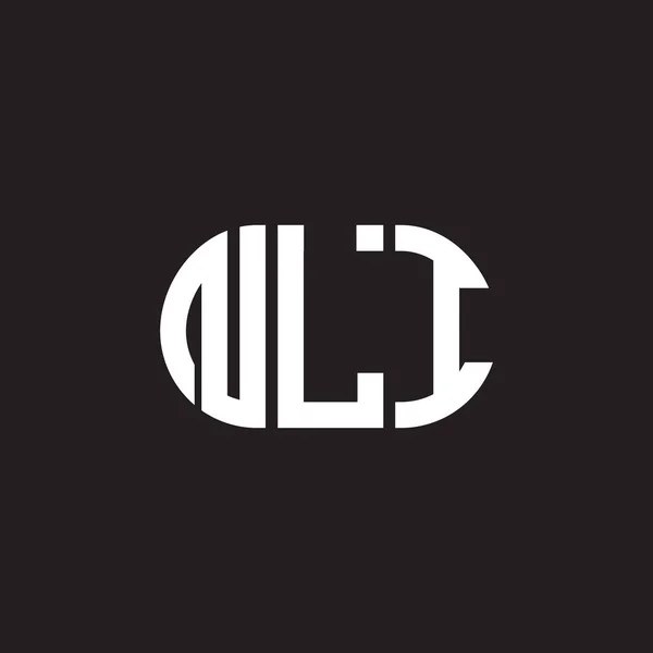 Дизайн Логотипа Nli Чёрном Фоне Концепция Логотипа Буквенными Инициалами Нли — стоковый вектор