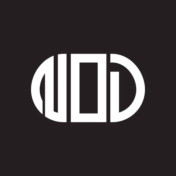 Дизайн Логотипу Літери Nod Чорному Тлі Творчі Ініціали Nod Концепція — стоковий вектор