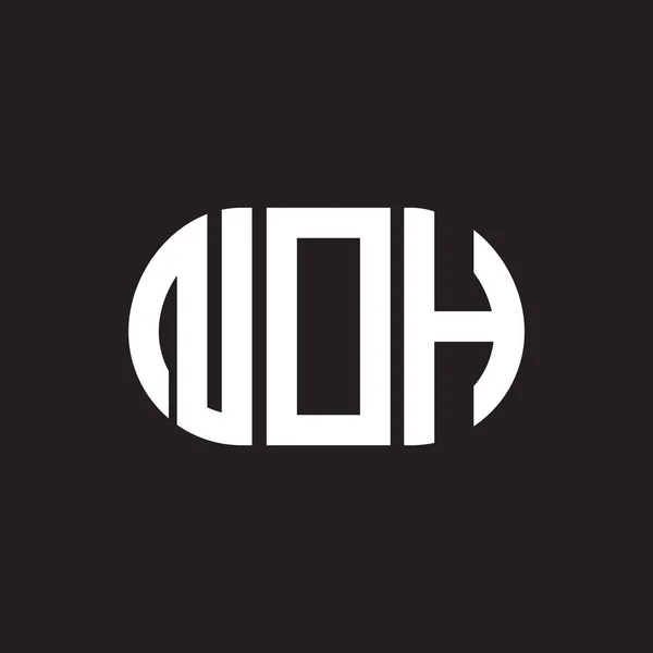 Noh Letter Logo Design Black Background Noh Creative Initials Letter — Stock Vector