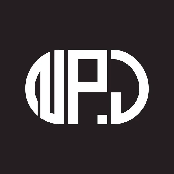 Σχεδιασμός Λογότυπου Επιστολής Npj Μαύρο Φόντο Npj Δημιουργική Αρχικά Γράμμα — Διανυσματικό Αρχείο