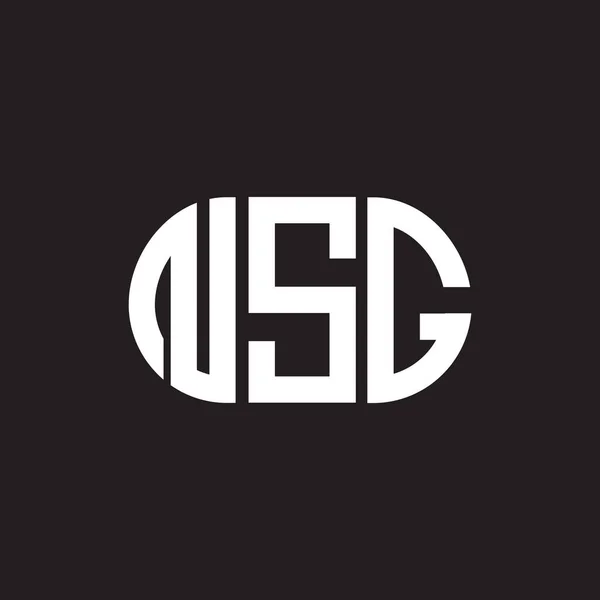 Diseño Del Logotipo Letra Nsg Sobre Fondo Negro Nsg Iniciales — Archivo Imágenes Vectoriales