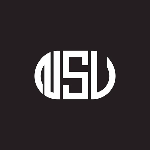 Logo Della Lettera Nsu Sfondo Nero Nsu Creativo Iniziali Lettera — Vettoriale Stock