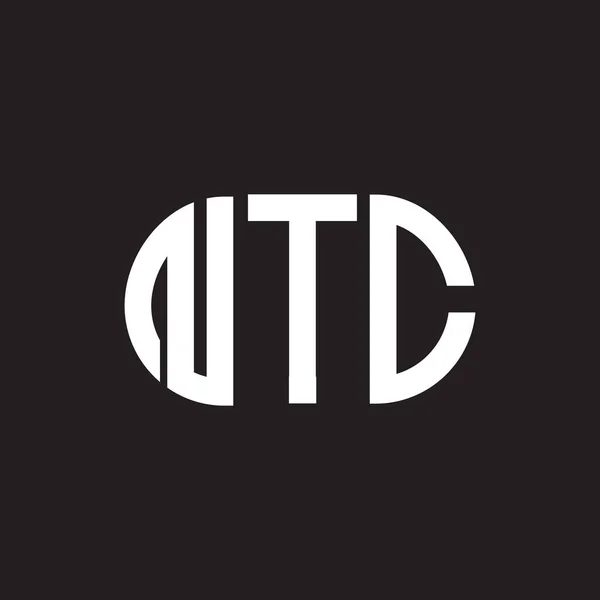 Ntc Carta Logotipo Design Fundo Preto Ntc Iniciais Criativas Conceito —  Vetores de Stock