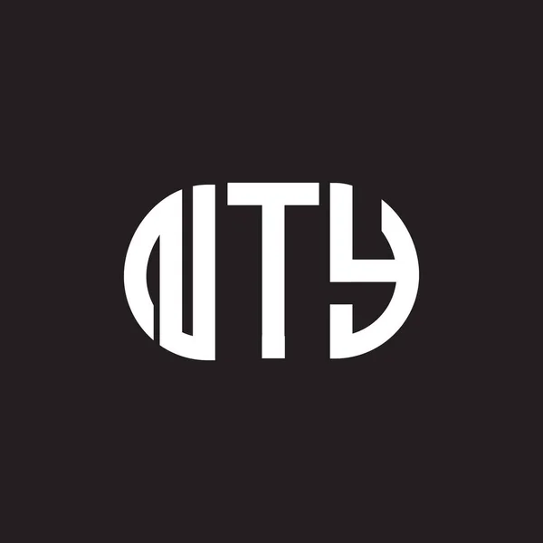 Nty Carta Logotipo Design Fundo Preto Nty Iniciais Criativas Conceito —  Vetores de Stock